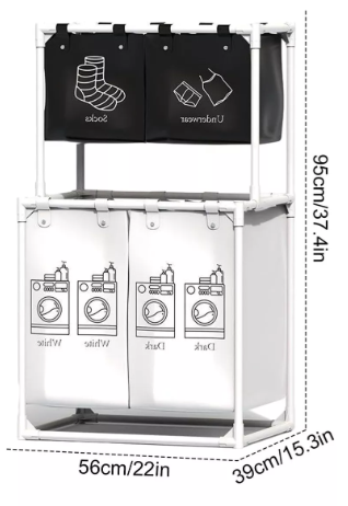CESTA ORGANIZADORA DE ROPA 2 EN 1