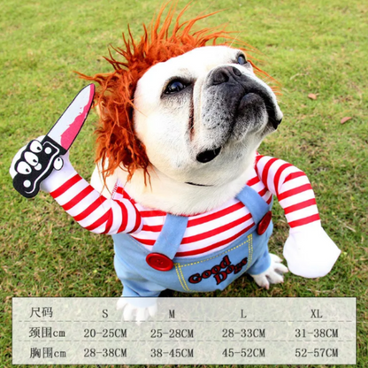 DISFRAZ DE CHUKY PARA PERROS