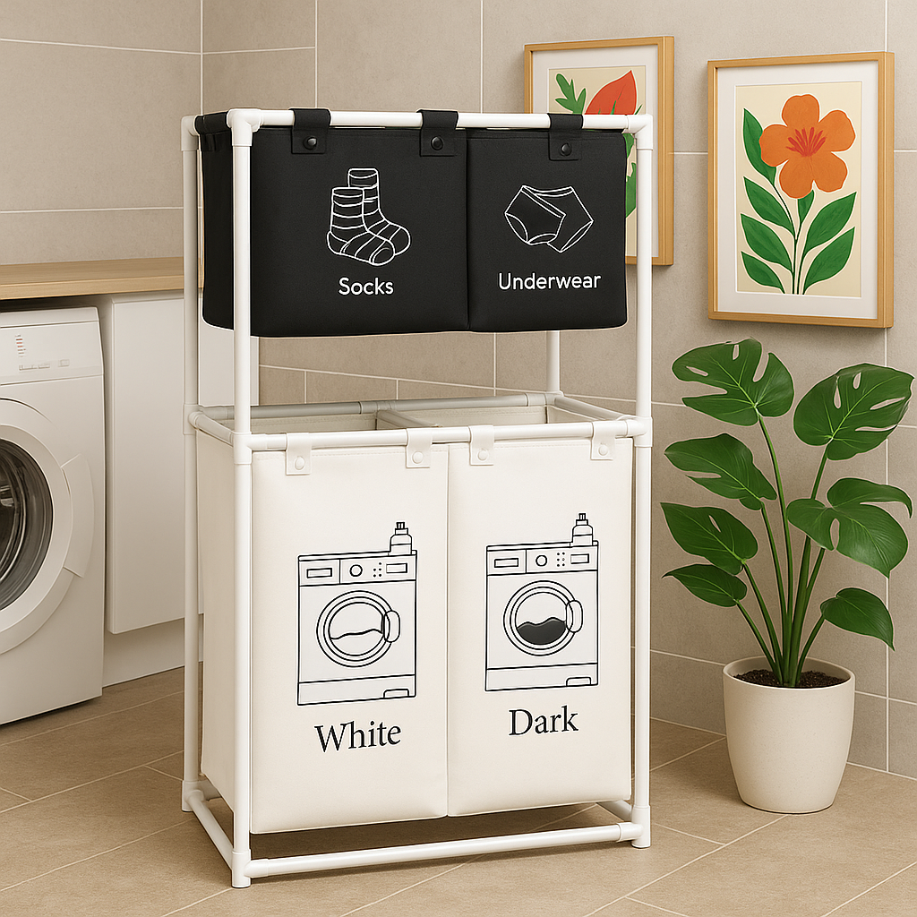 CESTA ORGANIZADORA DE ROPA 2 EN 1