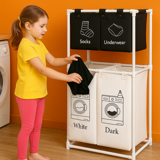 CESTA ORGANIZADORA DE ROPA 2 EN 1